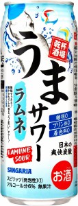 送料無料 サンガリア うまサワー ラムネ 500ml×1ケース/24本