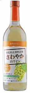 送料無料 長野県 アルプス あずさワイン 酸化防止剤無添加 さわやか白ワイン やや辛口 720ml×12本 wine