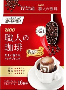 送料無料 UCC 職人の珈琲 ドリップコーヒー あまい香りのリッチブレンド (7g×16P)×72袋入/6ケース