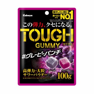 送料無料 カバヤ食品 タフグミ グレーピーパンチ 100g×6袋