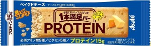 送料無料 アサヒグループ食品 1本満足バー プロテイン ベイクドチーズ 18個