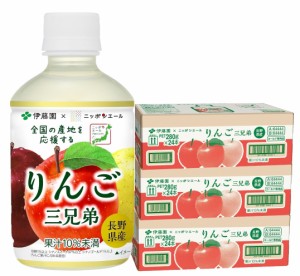 送料無料 伊藤園 ニッポンエール 長野県産りんご三兄弟 PET 280g×3ケース/72本