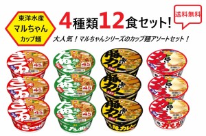 送料無料 東洋水産 マルちゃん カップ麺 アソートセット 4種類×各3食（12食セット）