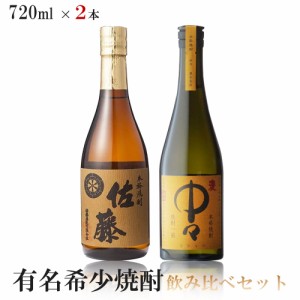 送料無料 有名希少焼酎プレミアムセット 720ml × 2本 中々 麦/佐藤 麦 