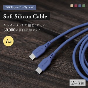 Type-Cケーブル 充電ケーブル 1m USB Type-C to C PD対応 データ転送 ソフトシリコンケーブル