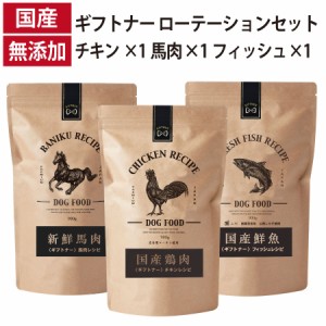 ギフトナー ローテーションセット 馬肉レシピ チキン レシピ フィッシュレシピ 国産 ドッグフード 無添加 鶏 名古屋コーチン 馬肉 魚 し