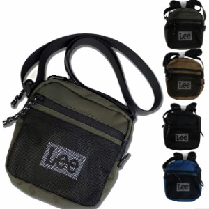 Lee ミニショルダーバッグ メッシュポケット リー 軽量 撥水加工 ナイロンショルダー Lee ロゴ 斜め掛けバッグ サコッシュ 0425677