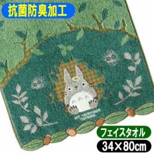 となりのトトロ フェイスタオル 森のトンネル 丸眞 34×80cm ジブリ グッズ キャラクター タオル 抗菌防臭加工 1005039500