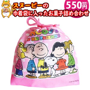 お菓子 詰め合わせ お子様向け スヌーピー巾着袋 550円 袋詰め おかしのマーチ (omtma8760)【個包装 お祭り 問屋 販促 業務用 配布 景品 