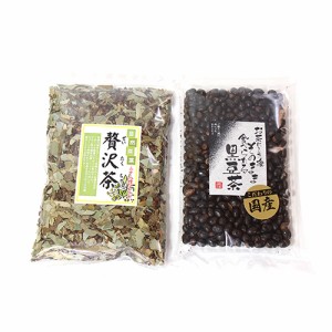 (メール便で全国送料無料)  森田製菓 贅沢茶 ＆ 食べる黒豆茶 セット おかしのマーチ