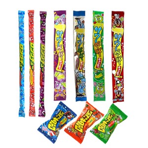 (メール便で全国送料無料)やおきん人気駄菓子のなが〜いソフトキャンディ食べ比べセット (計29コ) おかしのマーチ (omtmb6776)