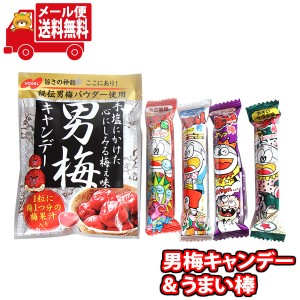 (メール便で全国送料無料)お菓子 詰め合わせ 1000円ぽっきり男梅キャンディうまい棒セット(2種・計5個)  (omtmb8460)【お菓子 詰め合わせ