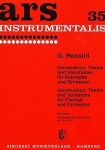 ロッシーニ : 序奏、主題と変奏 (クラリネット、ピアノ) シコルスキ出版(中古品)