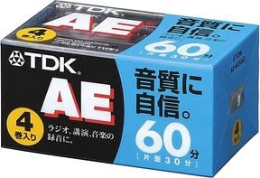 TDK オーディオカセットテープ AE 60分4巻パック [AE-60X4G](中古品)