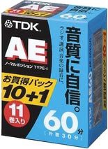 TDK オーディオカセットテープ AE 60分11巻パック [AE-60X11G](中古品)