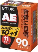 TDK オーディオカセットテープ AE 90分11巻パック [AE-90X11G](中古品)
