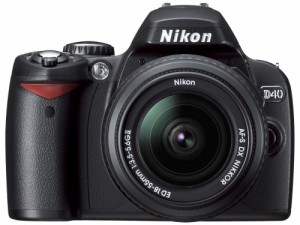 Nikon デジタル一眼レフカメラ D40 レンズキット ブラック D40BLK(中古品)