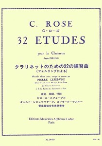 ローズ : 32の練習曲 (クラリネット教則本) ルデュック出版(中古品)