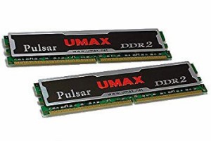 UMAX Pulsar デスクトップ用 DDR2 メモリー 4GB (2GB 2枚組) DDR2-800 Dual(中古品)