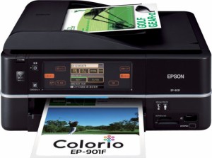 EPSON Colorio インクジェット複合機 EP-901F 有線・無線LAN標準搭載 タッ (中古品)