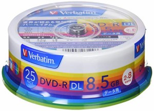 三菱ケミカルメディア Verbatim 1回記録用 DVD-R DL DHR85HP25V1 (片面2層/(中古品)