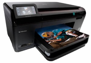 HP Photosmart 無線・大型タッチスクリーン搭載 黒顔料・4色独立インク A4 (中古品)