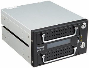 Accordance 2bays SATA to SATA LCD付内蔵型ミラーユニット メタルTRAY黒 A(中古品)