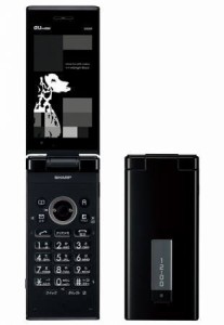 SH009 ミッドナイトブラック 携帯電話 白ロム au(中古品)