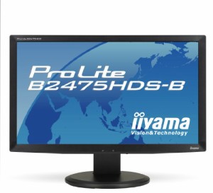 iiyama 23.6インチワイド液晶ディスプレイ LEDバックライト 昇降・ピボット(中古品)