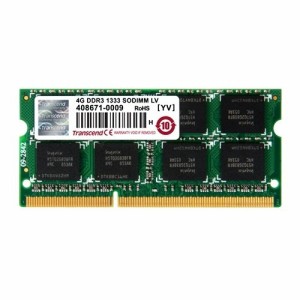 Transcend ノートPC用メモリ PC3-10600 DDR3L 1333 4GB 1.35V (低電圧) - 1(中古品)