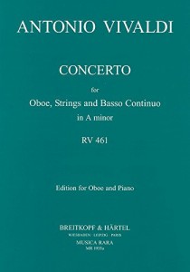 ヴィヴァルディ : オーボエ協奏曲 イ短調 F.VII-5 RV461 (オーボエ、ピアノ(中古品)