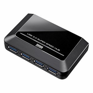 サンワサプライ 4ポートUSB3.0ハブ(ブラック) USB-HGW410BKN(中古品)