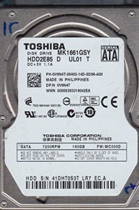 MK1661GSY （160GB7200rpmS-ATA） TOSHIBA 2.5HDD(中古品)