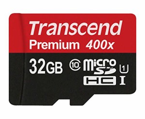 旧モデル Transcend microSDHCカード 32GB Class10 UHS-I対応 変換アダプタ(中古品)