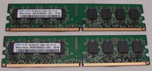PC2-5300 DDR2-667 1GB*2本=2GB デスクトップ用DDRメモリ samsung(中古品)