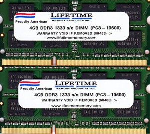 サムスン 8GB RAMキット (4GB x 2) DDR3 1333Mhz SODIMM ノートパソコンメ (中古品)