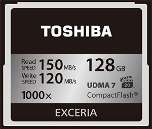 TOSHIBA コンパクトフラッシュカード 128GB EXCERIA 1000倍速 (最大読出速 (中古品)