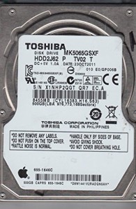 mk5065gsxf、e0?/ gp006b、hdd2j62?P tv02?T、Toshiba 500?GB SATA 2.5ハー(中古品)