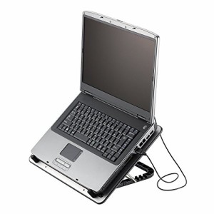 エレコム ノートパソコン冷却台 PS3 PS4 横置き 角度可変機能搭載 アルミボ(中古品)