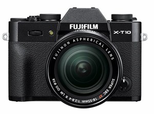 FUJIFILM ミラーレス一眼 X-T10 レンズキット ブラック X-T10LK-B(中古品)