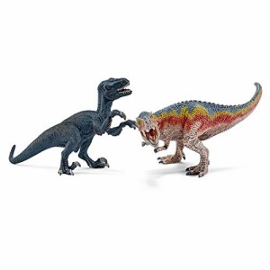 シュライヒ 恐竜 ティラノサウルス・レックスとベロキラプトル (小) フィギ(中古品)