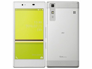 au Qua phone KYV37 京セラ シルバー 白ロム(中古品)