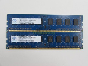 NANYA PC3-12800U (DDR3-1600) 4GB x 2枚組 合計8GB 240ピン DIMM デスクト(中古品)