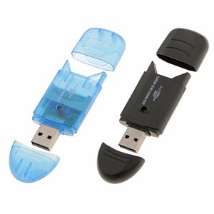 ノーブランド品 　2個入り　お買い得！　USB 2.0 to SD MMC SDHC SDXC　フ (中古品)