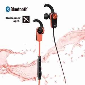 ラディウス イヤホン Bluetooth 防滴 HP-BTF01P [コーラルピンク](中古品)