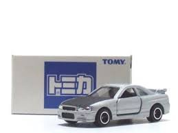 トミカ　おもちゃ缶　01　スカイライン　GT-R（R34)(中古品)