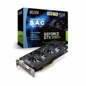 ELSA GeForce GTX 1080Ti 11GB S.A.C グラフィックスボード VD6357 GD1080-(中古品)