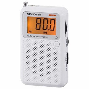 (楽々選局・大文字表示・イヤホン付属) AM/FM/ワイドFM対応 液晶表示ポケッ(中古品)