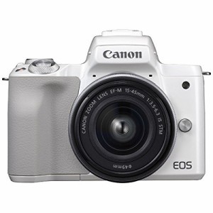 キヤノン EOS Kiss M  EF-M15-45 IS STM レンズキット  (ホワイト/ミラー(中古品)