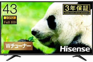 ハイセンス Hisense 43V型 液晶 テレビ 43A50 フルハイビジョン 外付けHDD (中古品)